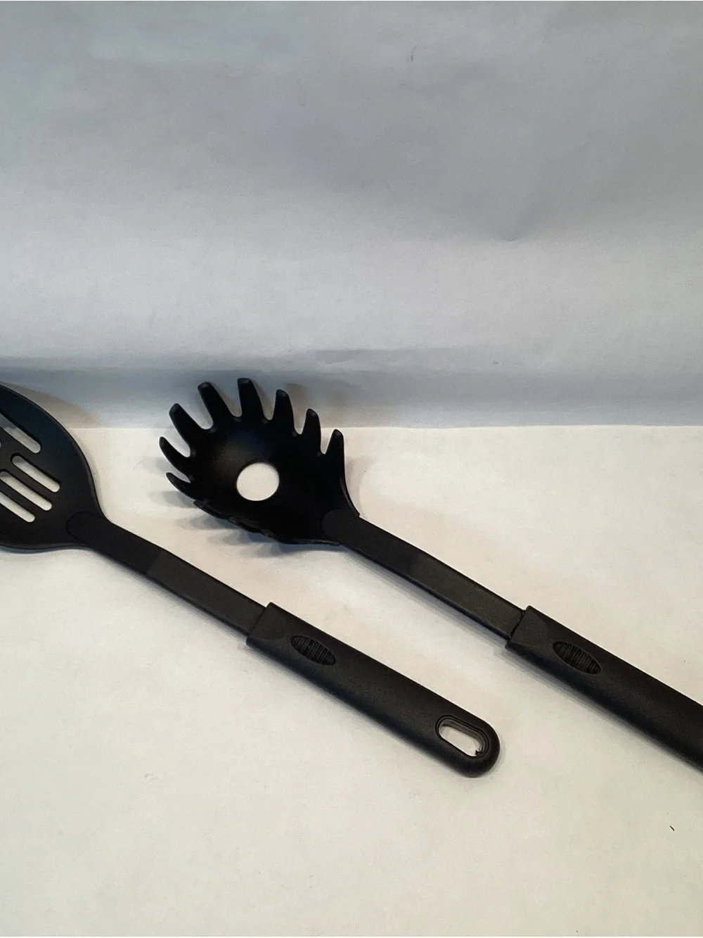 Heat Resistant Slotted Spoon Pasta Server Black Plastic German Made Utensils